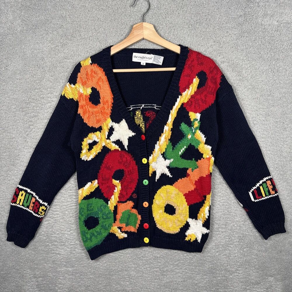 Vintage The Eagles Eye Lifesavers Candy Cardigan Sweater - Size Small